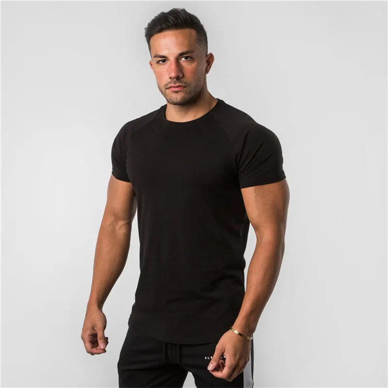 Cotton Short Sleeve Fitness Bodybuilding T Shirts Men - Men's Fitness ...