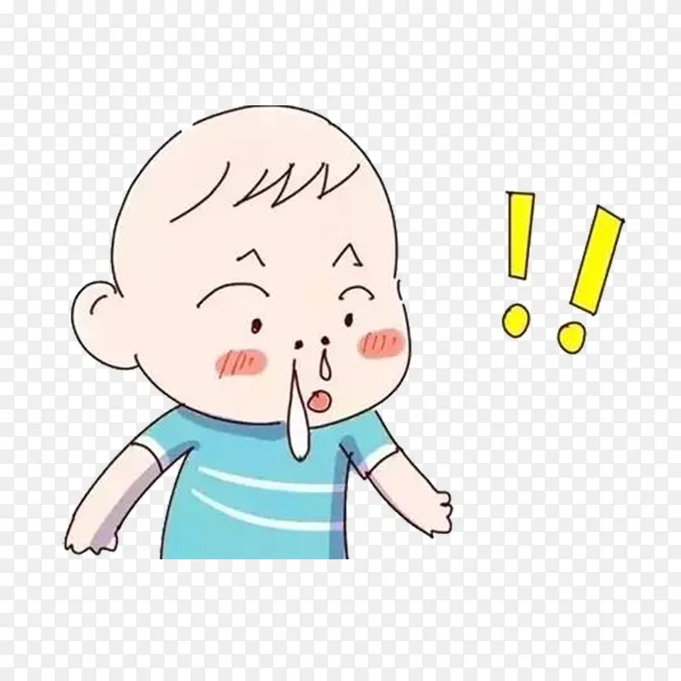 鼻漏,鼻涕,鼻塞-一个流鼻涕的婴儿