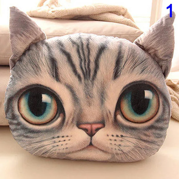 Подушка 3D с рисунком кота 35x29 см, подарок на день рождения, мягкие удобные прочные для автомобиля офис SLC88