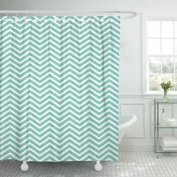 

Shower Curtain Zigzag Pattern Trendy Simple Creative Rich Luxury Gradient Dress Label Summer Winter Spring Fall Autumn Curtain
