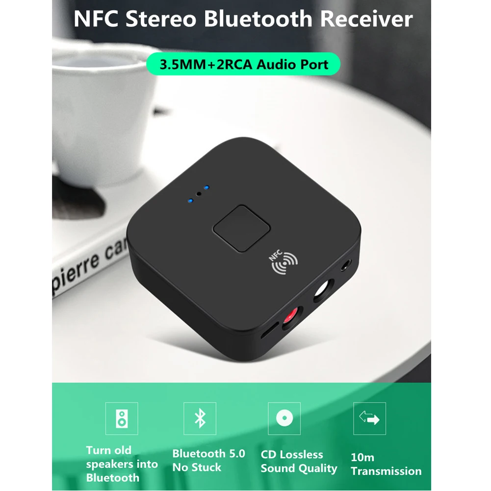 NFC стерео Bluetooth 5,0 приемник 3,5 мм AUX RCA Jack Hifi беспроводной адаптер автоматическое включение/выключение Bluetooth 5,0 автомобильный аудио приемник