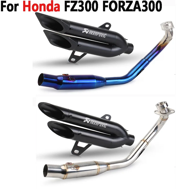 Для Honda FZ300 FORZA300 выхлопная труба мотоцикла из 304 нержавеющей стали полный системы мотоцикл Akrapovic глушитель
