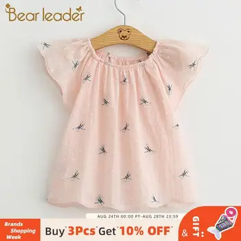 

Bear Leader Girls Cloth 2020 Children Short Sleeve Dragonfly Pattern Clothes Girl Small flying O-neck Shirt Flower Kids Clothing