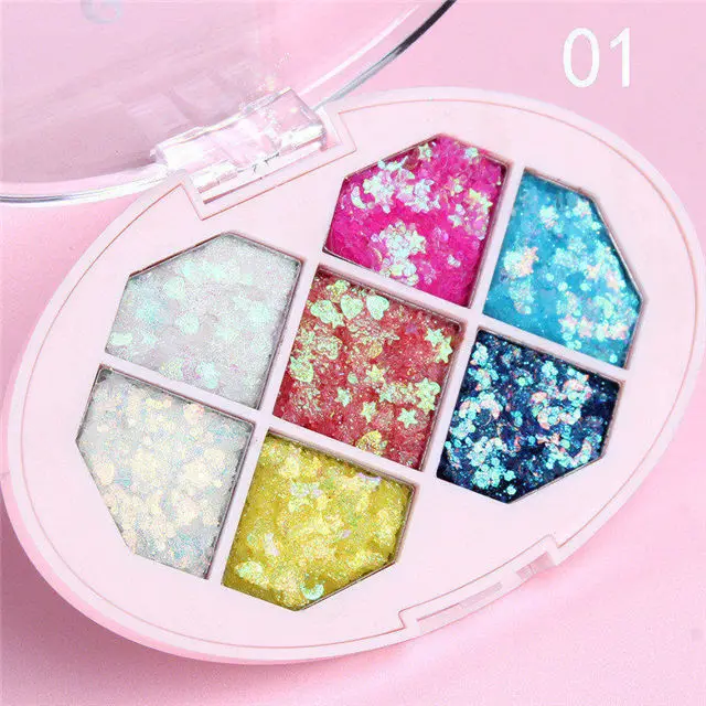 7Colors Glitter Eyeshadow Pallete Metallic Natural Matte Eye Shadow Shimmer Cosmetic Pigment Long Lasting Eyeshadow Makeup - Цвет: 1
