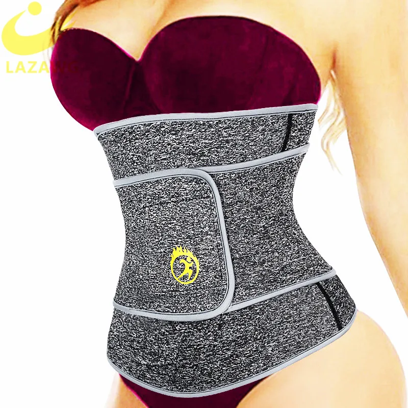 LAZAWG Neoprene Sauna Waist Trainer Corset Sweat Belt for Women Weight Loss Compression Trimmer Workout Fitness Hot Thermo Girdl best tummy control shapewear