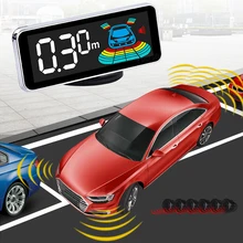 Car Auto Parktronic Alarm System 6 Sensors Display Led Digital Universal Reversing Red Voice Parking Sensor Kit Radar Detector