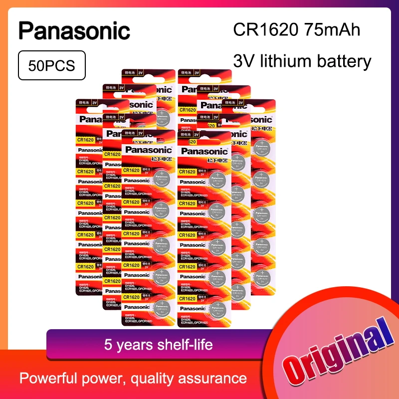 CR1620 Battery 6 Count DL1620 3V Lithium Coin Cell 