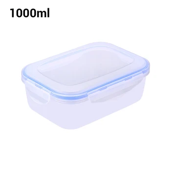 

380/800/1100ml Kitchen Transparent PP Food Storage Plastic Food Storage Refrigerator Box Square Microwave Lunch Box Food Crisper