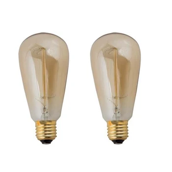 

2 Pcs Filament Light Bulb Tungsten Pendant Vintage Decorative Industrial Light(ST64 40W 220V)