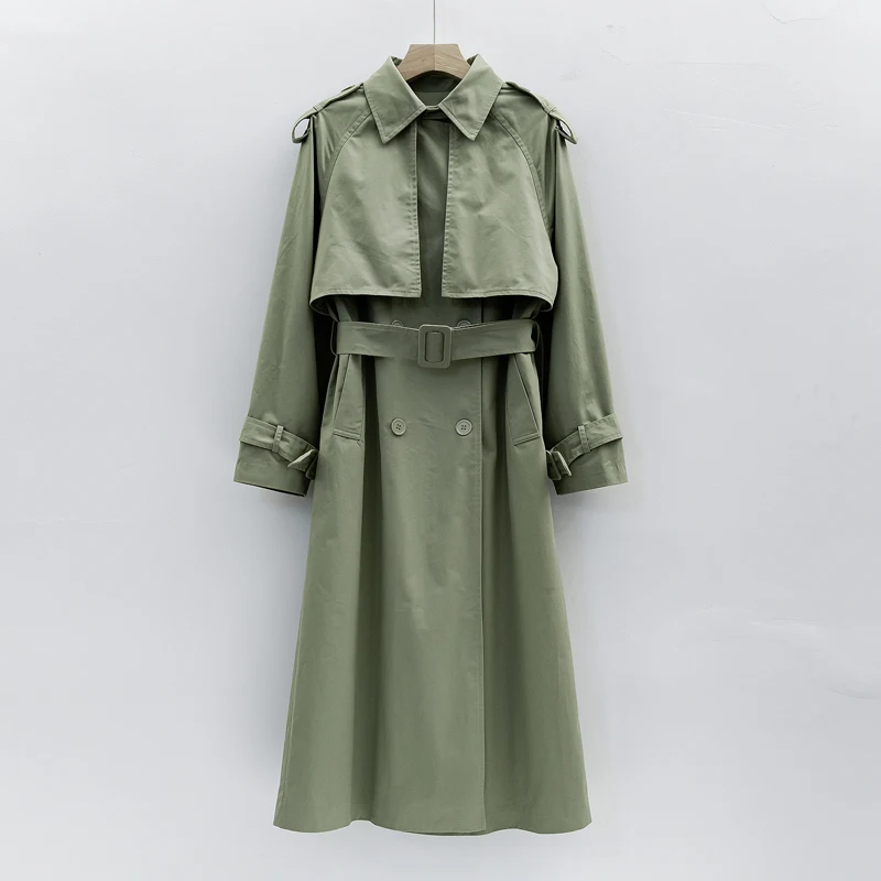 Тренч женский простой классический двубортный с ремнем|long trench coat|brand coatfashion coat |