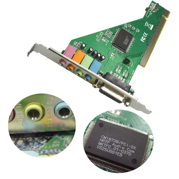 

4.1CH CMI8738 Stereo Sound Desktop PC HIFI Computer DLS Audio Card Internal PCI Port Components With Driver CD Electronic