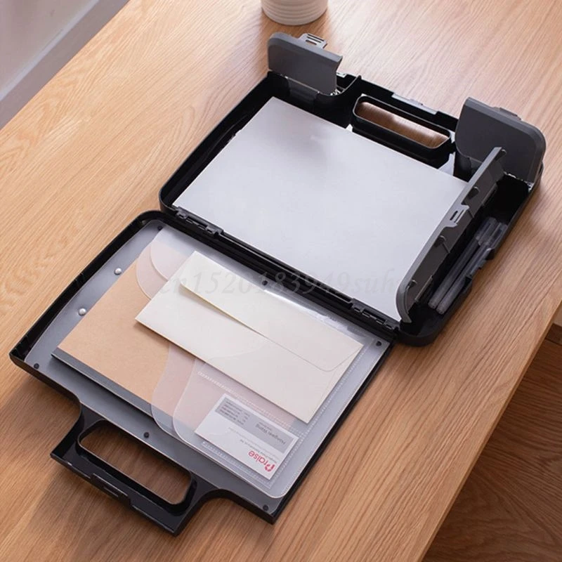 File Folder Portable A4 Files Document Clipboard Storage Case Organizer Holder Office Supply