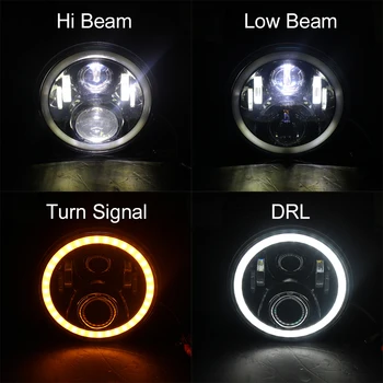 

7 inch LED Headlight Hi/low Beam DRL Motorcycle Turn Signal and 30W Fog lamp 4.5” Auxiliary Lights for Any models 7" and 4.5"