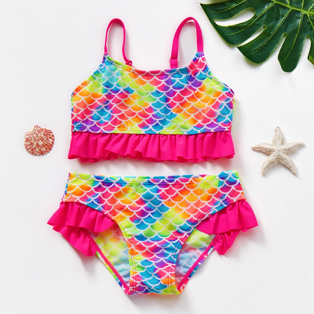 2~10Y Toddler Baby Girls Two pieces Swimsuit Girls swimwear Kids Bikini set Kids Beachwear children swimsuit