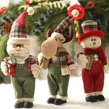 

Christmas Decorations Plush Santa Deer Snowman Toys Table Ornaments Xmas Rag Doll Gifts Ornaments