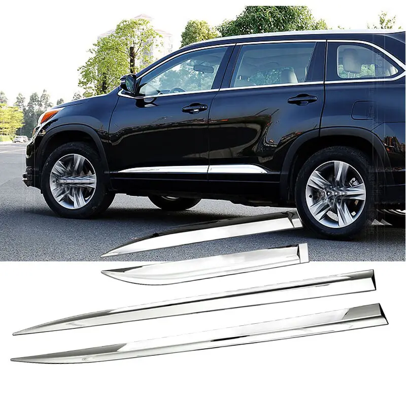 Хромированная боковая рельефная Накладка для отделки для Toyota Highlander