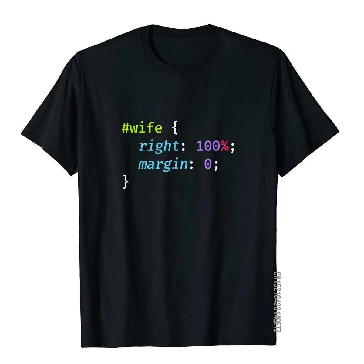 Funny CSS HTML Programming Joke T-Shirt Wife Is Always Right__B11825black