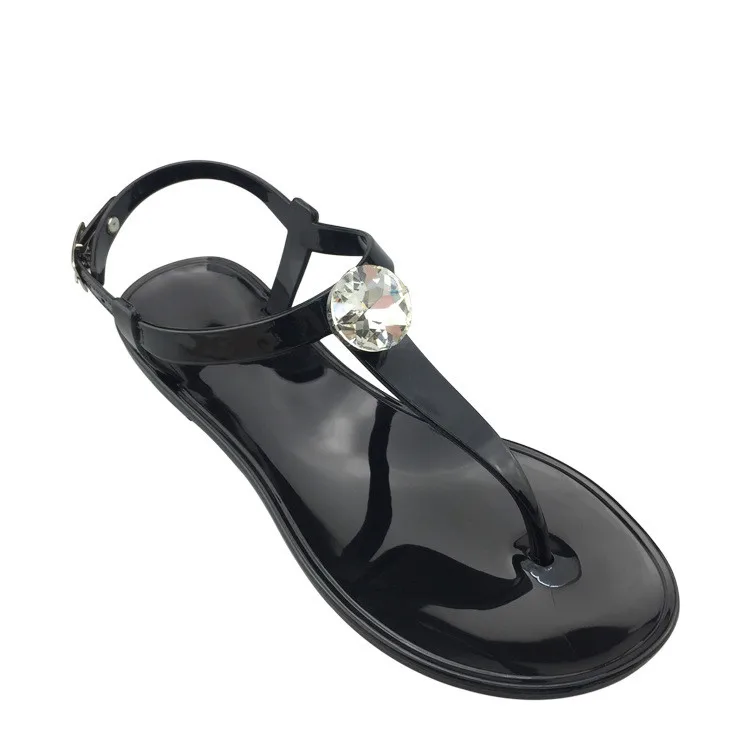 Sandali Da Spiaggia In Plastica Con Farfalle E Diamanti - Tacco Nero Per Donna - Foto 9