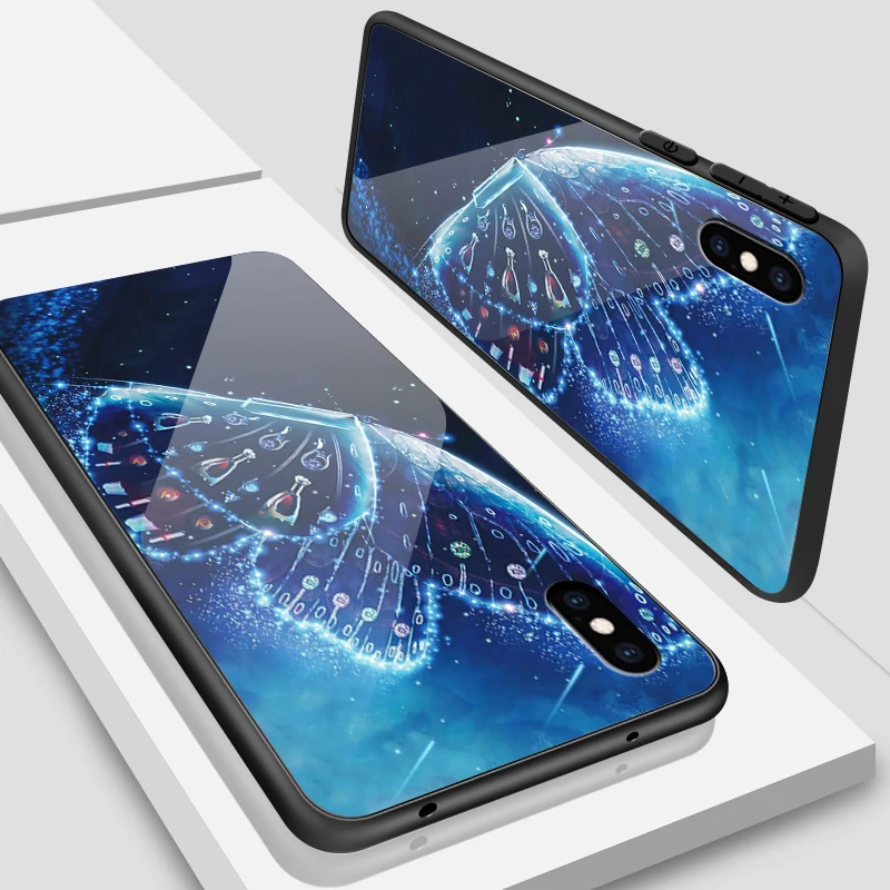 Для iPhone 5S, SE 6 6S 7 8 Plus XR XS макс. закаленное стекло чехол для Meizu M5 M6 M8 M9 Note Plus ударопрочный жесткий принт киска Капа - Цвет: W323