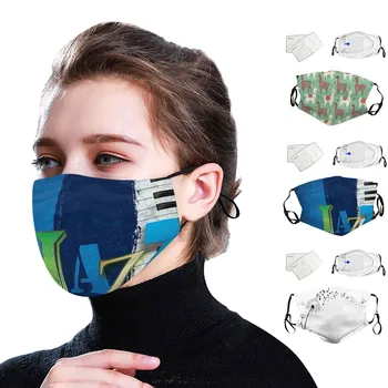 

1PC Adult Unisex Printed Flower Mask Can Put Gasket Protective Mask mask cotton storage reusable with filter Face Mask маска #K