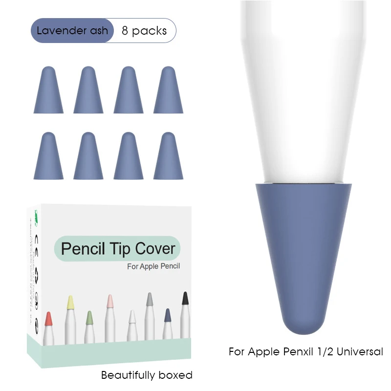 8 шт защитный чехол для Apple Pencil 1st 2nd Pen Stylus Penpoint Cover силиконовый защитный чехол для Apple Pencil tablet pen Nib - Цвета: 08