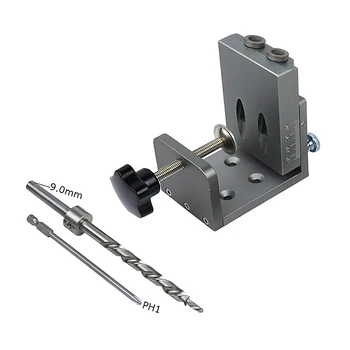 

Woodworking Oblique Hole Locator Drill Bits Pocket Hole Jig Kit 15 Degree Angle Drill Guide Set Hole Puncher DIY Carpentry Tools