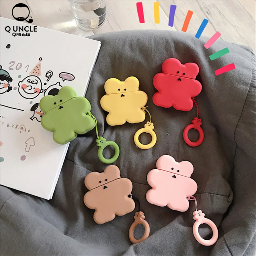 Q UNCLE модные чехлы карамельных цветов для Apple airpods силиконовые забавные маленькое печенье футляр для наушников для Apple airpod2 Крышка для наушников
