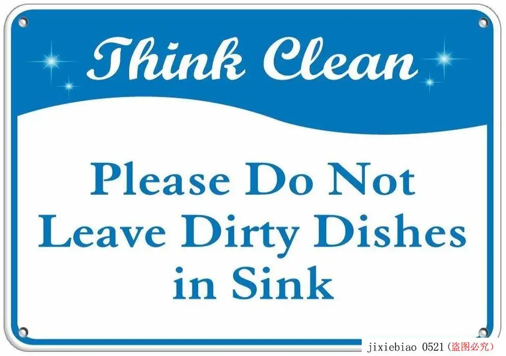 Оловянный знак Think Clean, пожалуйста, не оставляйте грязную посуду в раковине, алюминиевый металлический дорожный знак, украшение стены 8x12 дюймов
