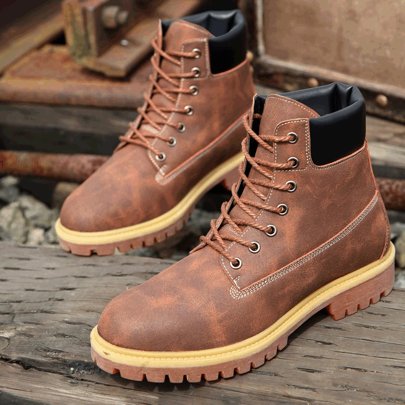 

Geunine Leather Men Boots Spring Autumn And Winter Men Shoes Ankle Boot Men Snow Shoe Work Plus Size High Quality Lace Up