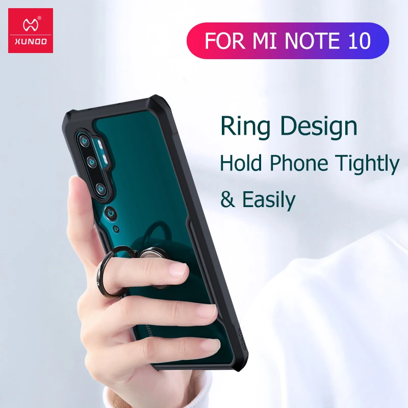 Xundd чехол для Mi Note 10 Чехол защита от ударов подушка безопасности бампер Защитная крышка мягкая задняя крышка кольцо чехол прозрачный для CC9 Pro