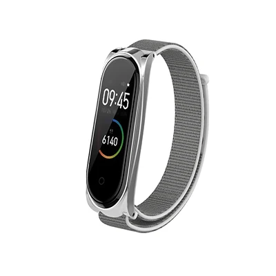 silver Силиконовый умный Браслет, нейлоновый браслет mi band 4, ремешок, браслет для Xiaomi mi Band 4, 3 mi Band 4, сменный смарт-браслет, аксессуары - Цвет: silver