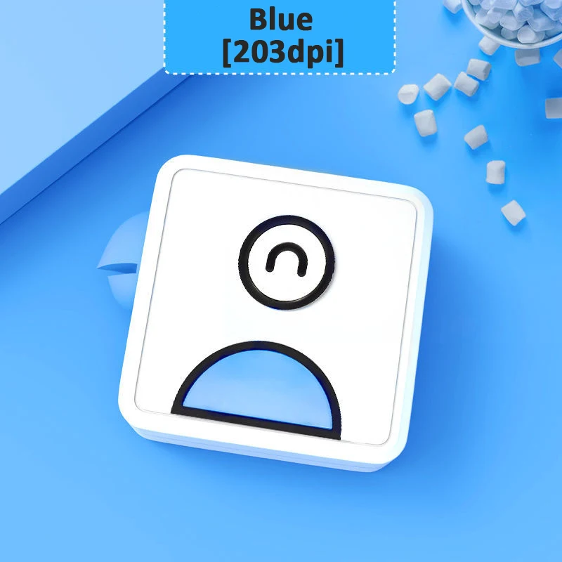 Blue Poooli Printer 230DPI Mini Pocket Thermal Inkless printer Bluetooth Mobile Phone For Receipt Photo With Free APP | Компьютеры и