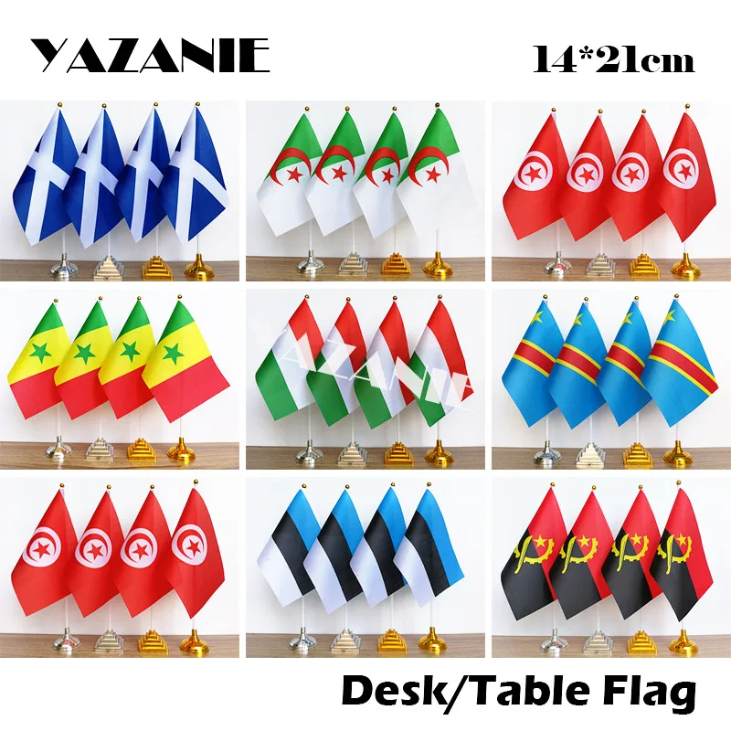 YAZANIE 14х21 см 4 шт. шотландка Швейцария Турция World State Flag segel n° Congo establica Angola