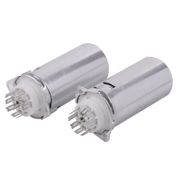 

Hot 2pcs Ceramics Socket GZC9-F-B-55 9 Pin Silver With Shield Caps Scaffolding Tube Socket Tube Sockets For 12AX7