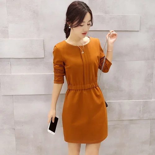 

Slimming Autumn Clothing New Style Women's Loose And Plus-sized Casual A- line Skirt Dress