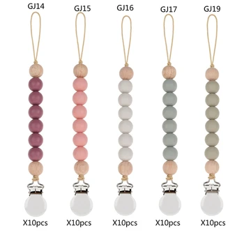 

50Pcs Pacifier Clips Chain Silicone Beads BPA Free DIY Dummy Clip Holder Soother Chains Baby Teething Toys Chew Gifts