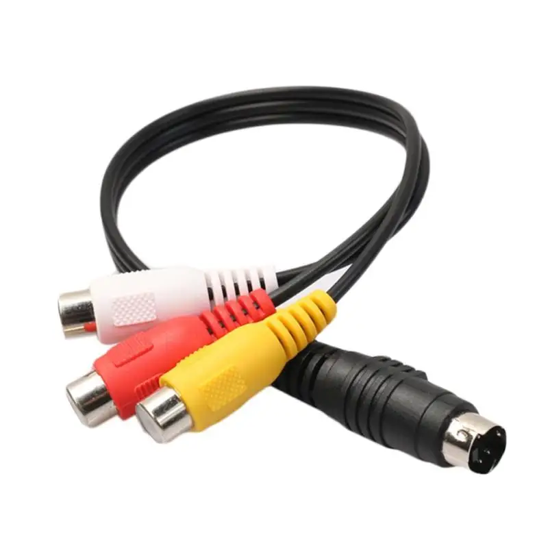 Аудиокабель 4 контактный S Video 3 RCA Female ТВ адаптер кабель для ноутбука с портом и