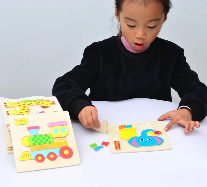 

Building Children Baby Early Childhood Mainland China Wooden Simple Animal GIRL'S And BOY'S 3D Puzzle Model 2-Year-Old 3-Year-Ol