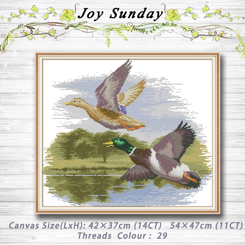 

Fly Side By Side bird animals decor painting dmc 14CT 11CT counted cross stitch kits embroidery sets Needlework Sets Home decor