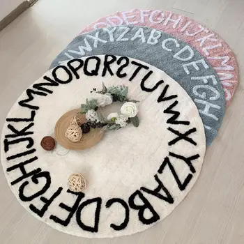 

Soft Thick Letter Alphabet Round Anti-slip Carpet Play Mat Area Rug Home Decor