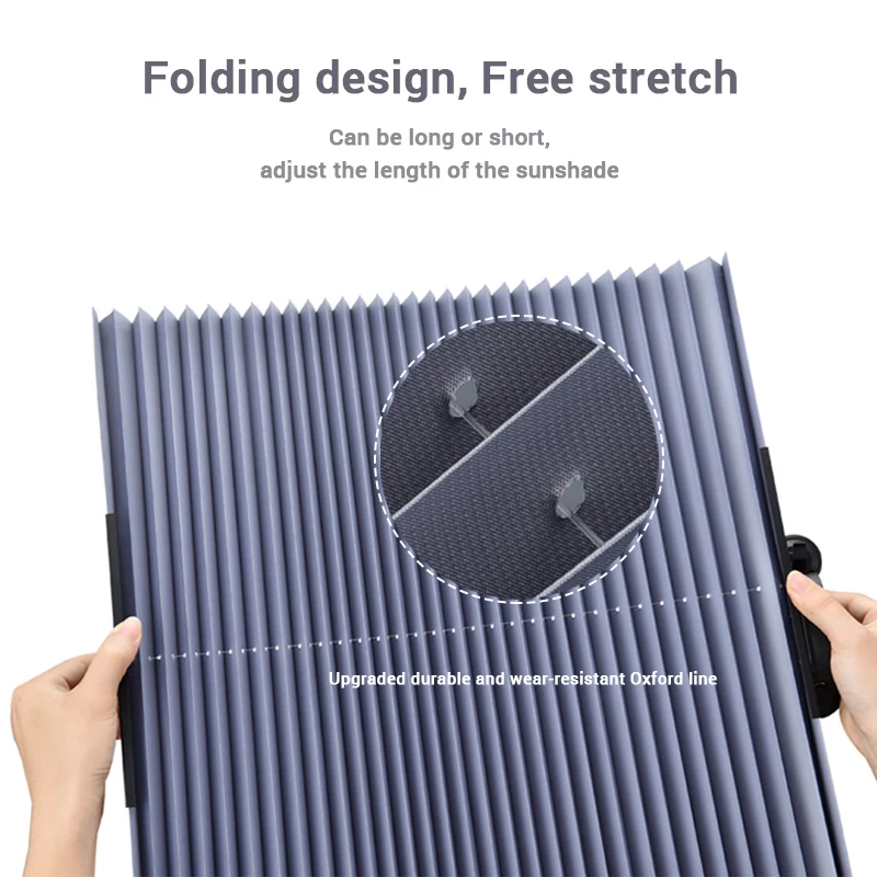 Car Sunshades Retractable Windshield Curtains for UV Blocking