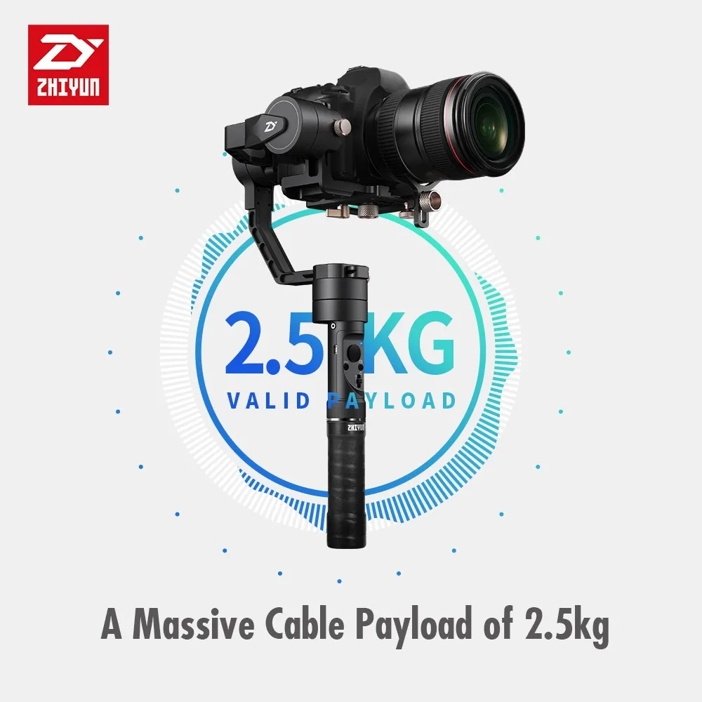 ЕС кран плюс 3-осевой Карманный Стабилизатор Для беззеркальных цифровых зеркальных фотокамер Камера с Максимальная полезная нагрузка 2,5 кг