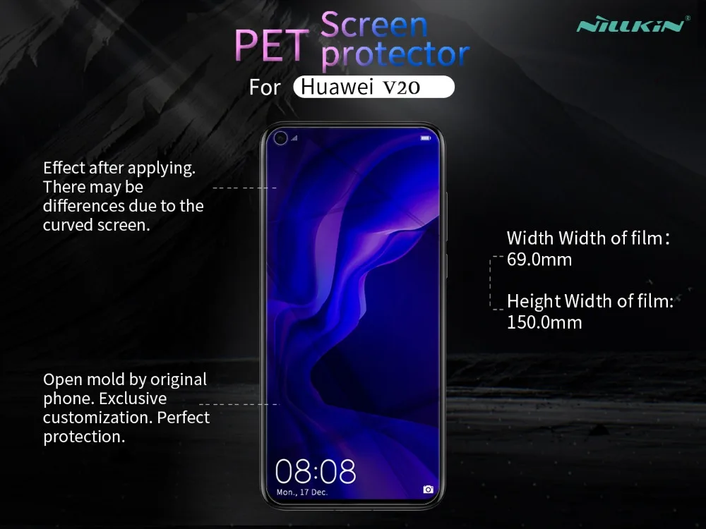 Глянцевая Защитная пленка Nillkin для huawei Honor View 10 20 30 против отпечатков пальцев, матовая защитная пленка для huawei View 30 pro V10