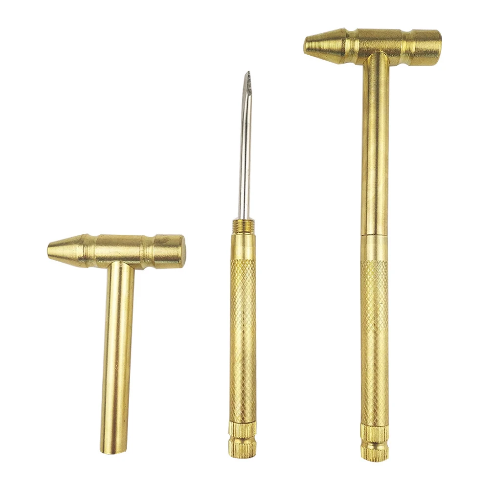 LAMEZIA More Function Mini- Small Copper Safety Hammer Screw Driver Household Woodworking Rescue Tool