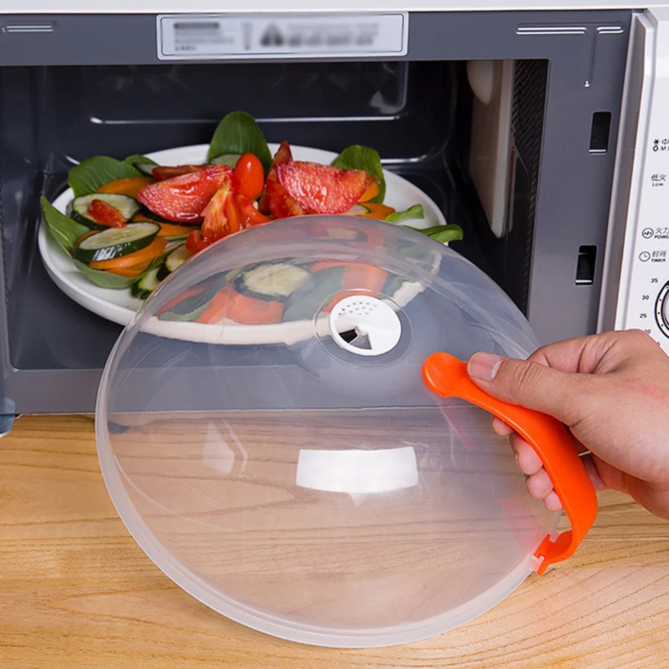 Tapa de cocina con protección contra salpicaduras para microondas