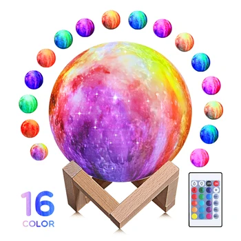 

3D Moon Lamp Night light with 16 colors 3D Galaxy Lamp Toys Gifts for Boys Kids Globe Shape Dimmable Ball Planet Novelty Lamp