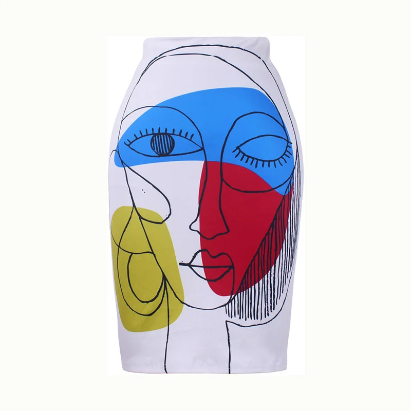 Великолепная Золотая Цветочная Женская юбка-карандаш с единорогом, S-4XL, fasihon, женские миди-штаны, плюс размер, облегающая низкая цена - Цвет: WWP104