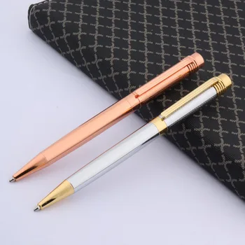 

Chromium plating process Lattice pattern golden Metal Ballpoint Pen