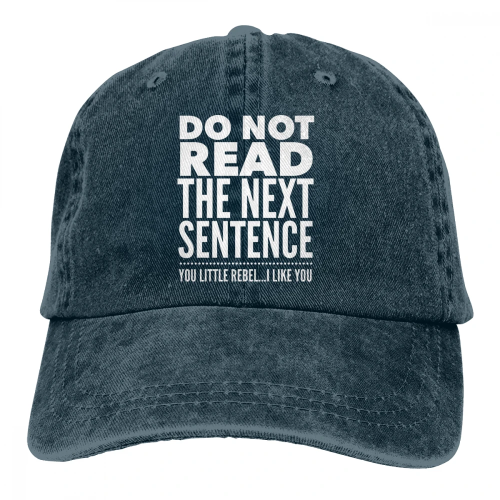Не читайте следующее предложение Casquette темно-синие унисекс Мужские Женские джинсовые бейсболка с ремешком кепки Регулируемая шляпа для гольфа папа