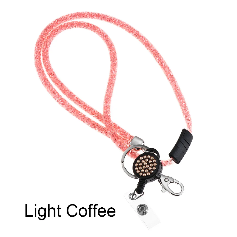Bling Badge Lanyard Sparkling Rhinestone Bling Lanyard With Badge Holder -  Black, Pink, Purple Colors Quantum Leap Bling Lanyard, image size:1000x1000